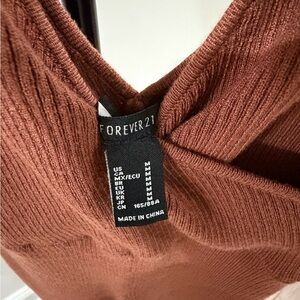 Forever 21 Rust Ribbed Knit Jumpsuit